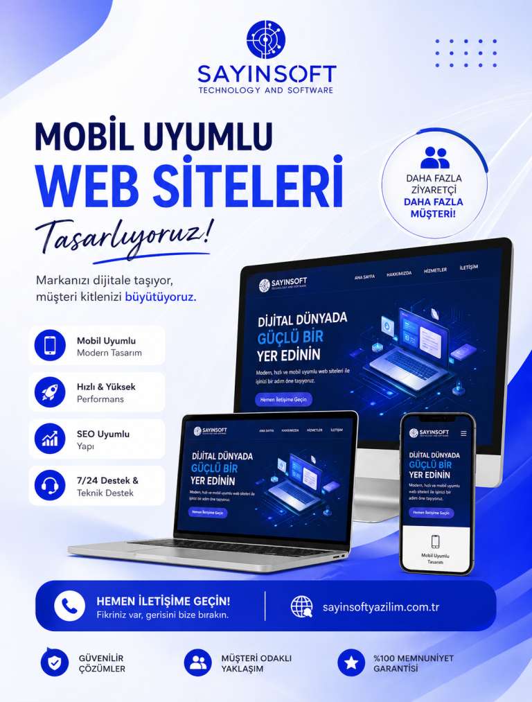 Sayınsoft modern web tasarım ve kullanıcı deneyimi (UX) odaklı arayüz çalışması.